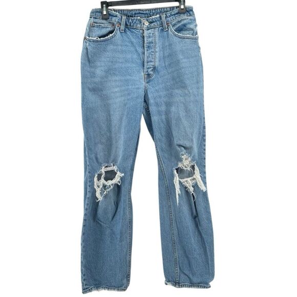 Abercrombie & Fitch 90s Straight High Rise Curve Love Jeans Size 28 Button Fly - Picture 1 of 16